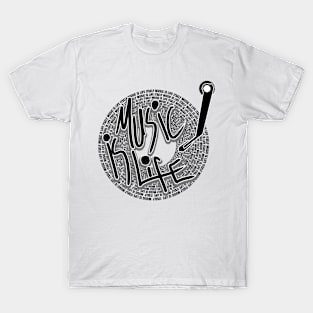 of music is life gramophone themed design T-Shirt